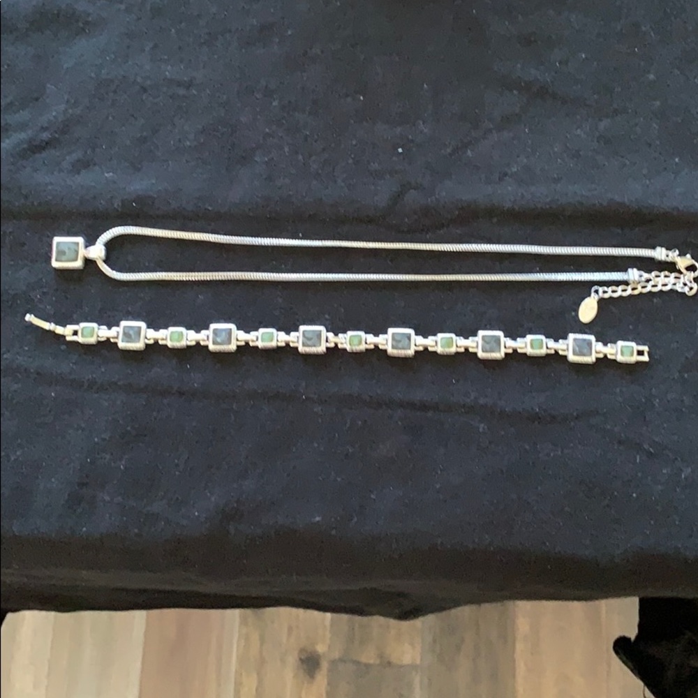 Jewely set with blue and green tone stones